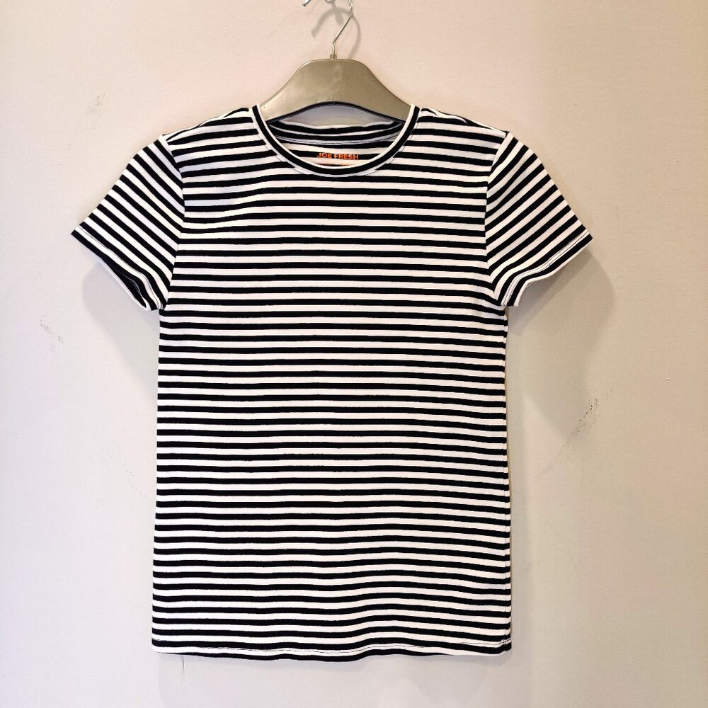 Joe Fresh Organic Cotton Striped Short Sleeve Tee | Small